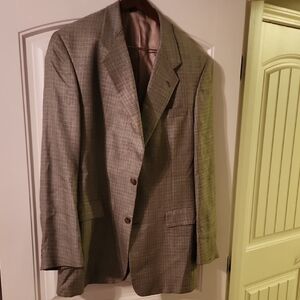 Classic Gray Plaid Men's Blazer